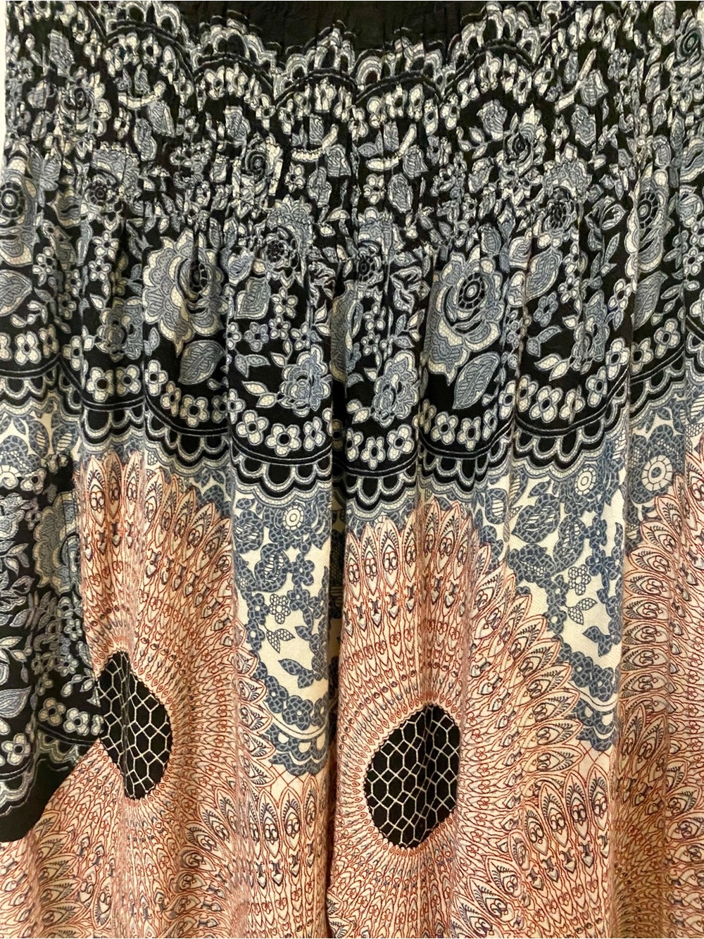 Smocked Waist Boho Pants - Size Medium-Large - EUC! - Picture 2 of 3